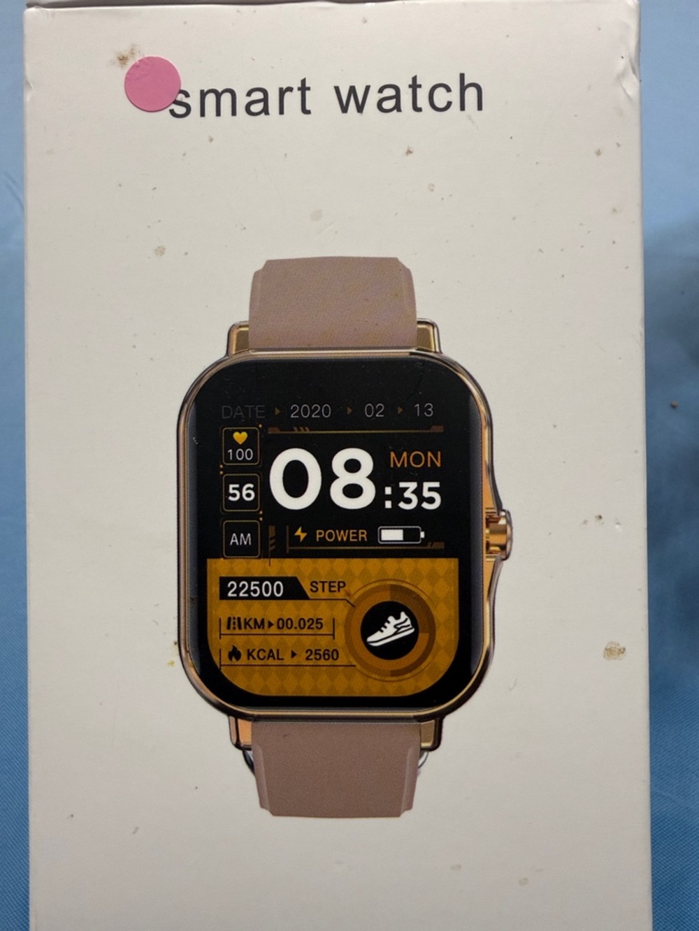 Pink Smart Watch with Touchscreen - Fitness & Notifications never been used - Picture 2 of 3